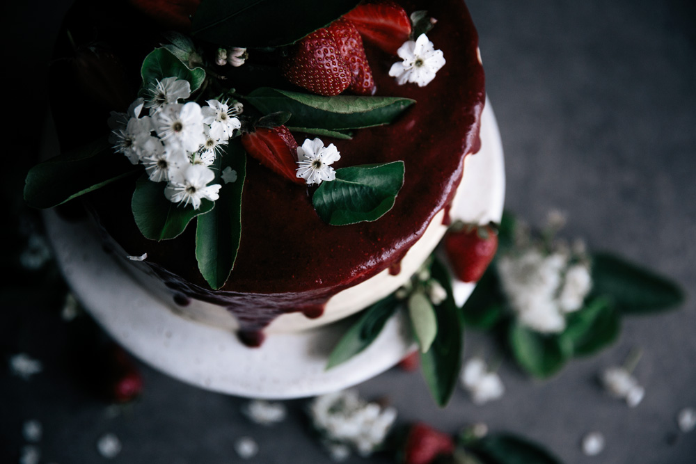 Fresh Strawberry & Vanilla Layer Cake  |  Gather & Feast