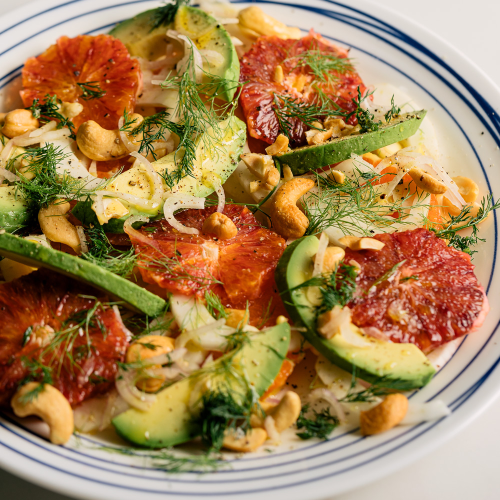 Fennel, Blood Orange & Avocado Salad with Roasted Cashews  |  Gather & Feast