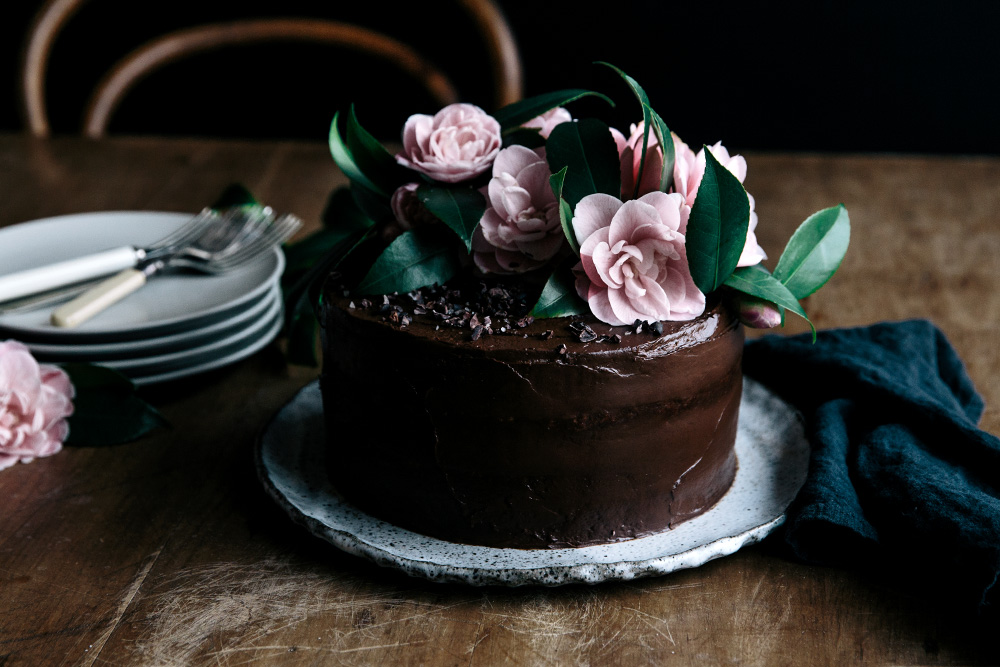 Banana & Maple Layer Cake with Avocado Chocolate Frosting  |  Gather & Feast