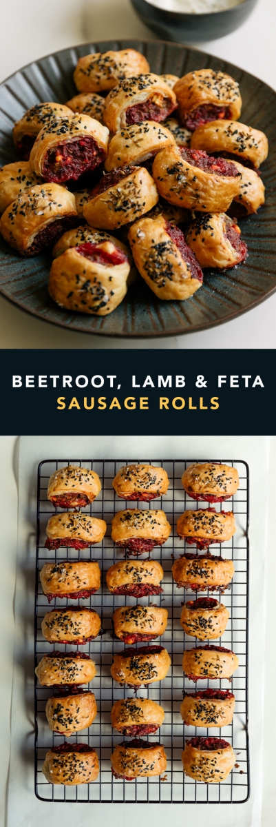 Beetroot, Lamb & Feta Sausage Rolls | Gather & Feast
