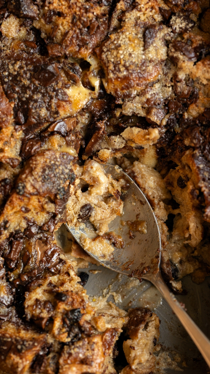 Brandy & Cardamom-Spiked Hot Cross Bun Milk Chocolate Pudding | Gather & Feast