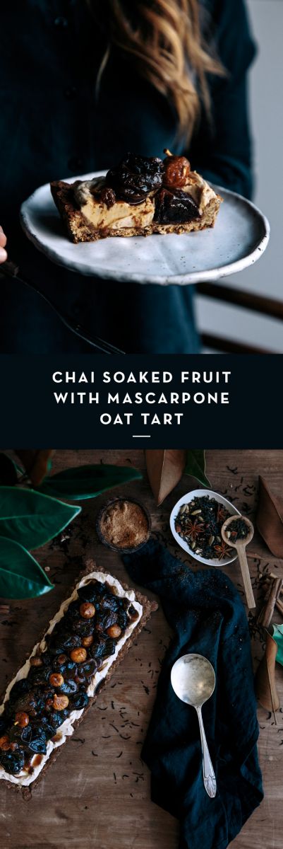 Chai Soaked Fruit with Mascarpone Oat Tart  |  Gather & Feast
