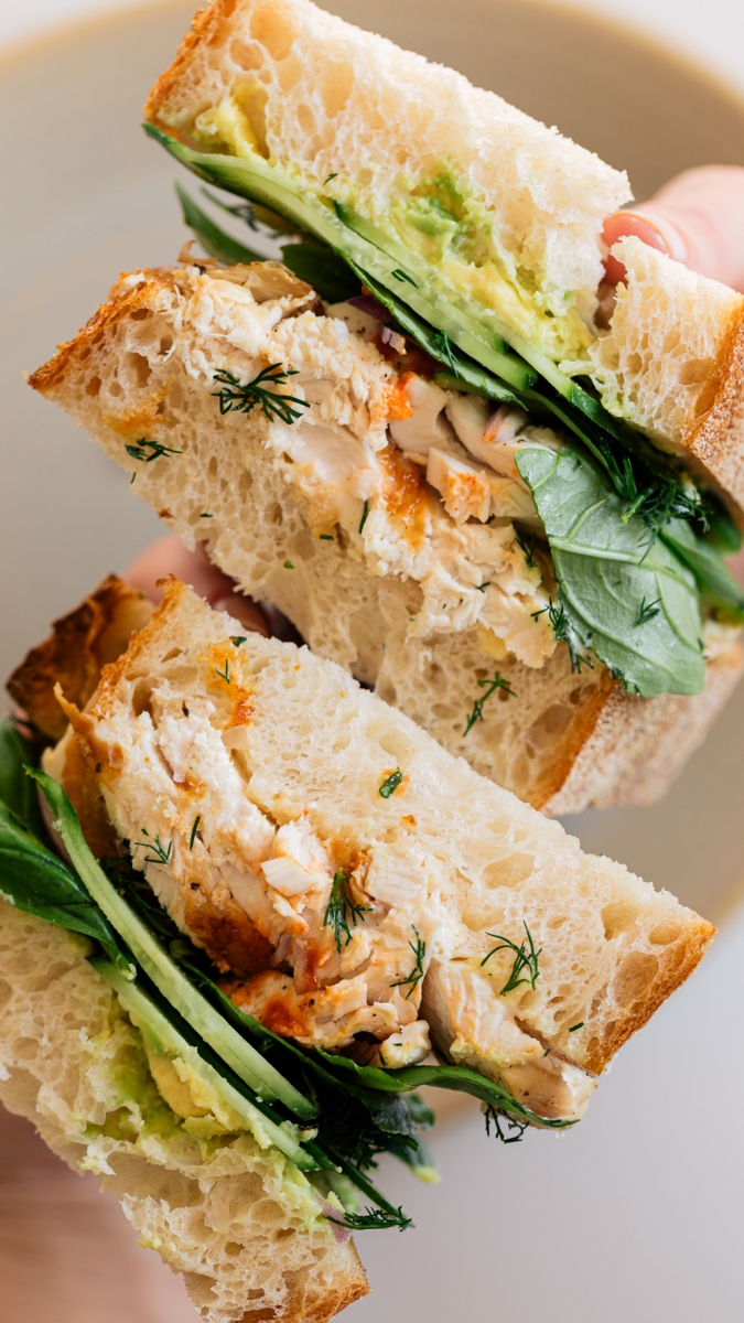 Chicken & Fresh Herb Sandwich with Avocado & Hot Sauce | Gather & Feast