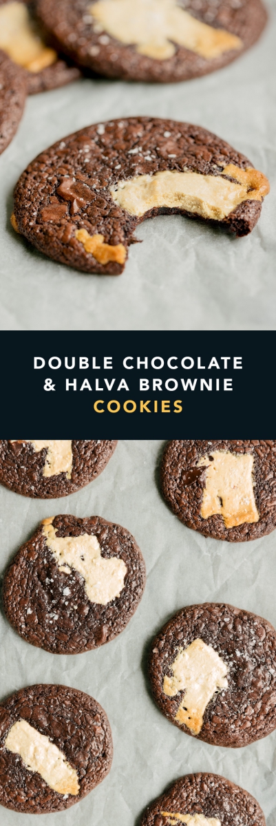 Double Chocolate & Halva Brownie Cookies | Gather & Feast