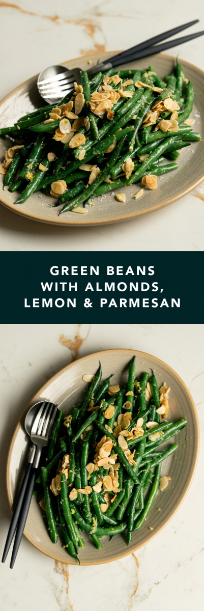 Green Beans with Almonds, Lemon & Parmesan  |  Gather & Feast