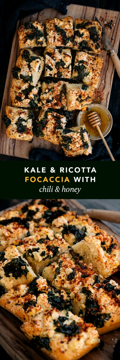 Kale & Ricotta Focaccia with Chili & Honey  |  Gather & Feast