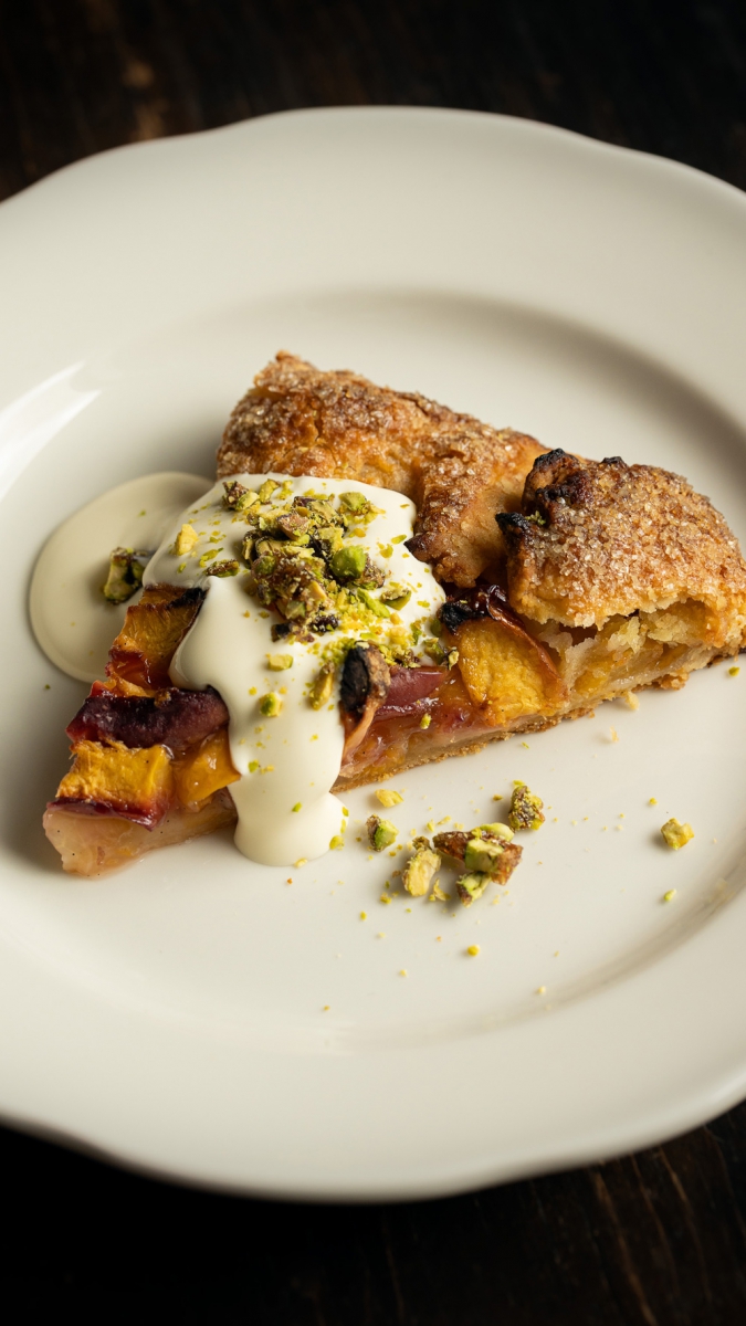 Maple & Stone Fruit Galette with Maple Candied Pistachios | Gather & Feast