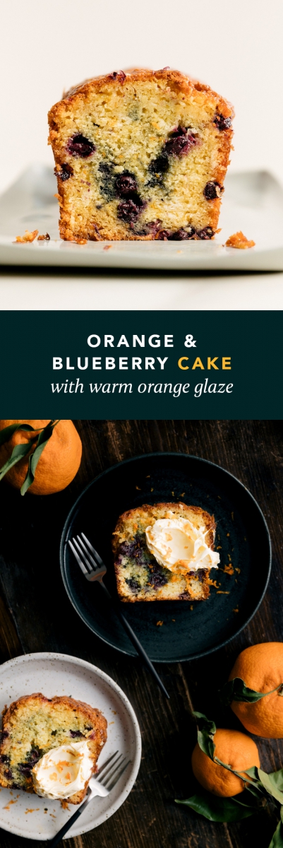 Orange & Blueberry Cake with Warm Orange Glaze  |  Gather & Feast