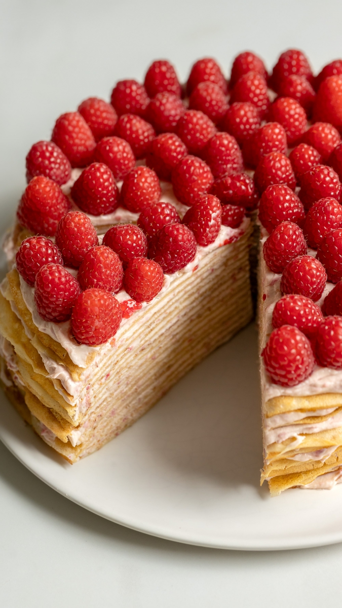 Raspberry Crepe Cake | Gather & Feast