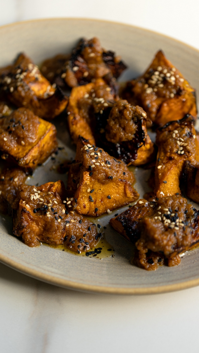 Roast Pumpkin with Miso Butter & Toasted Sesame Seeds  |  Gather & Feast