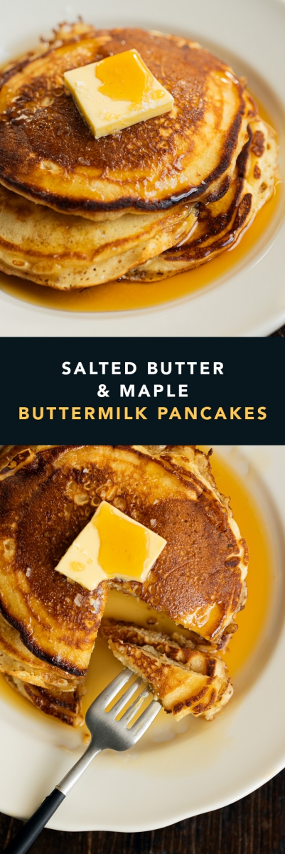 Salted Butter & Maple Buttermilk Pancakes | Gather & Feast