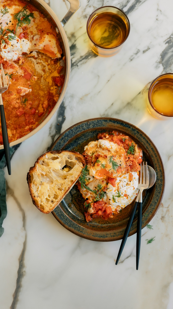 Shakshuka with Tahini, Yoghurt & Chili Butter  |  Gather & Feast