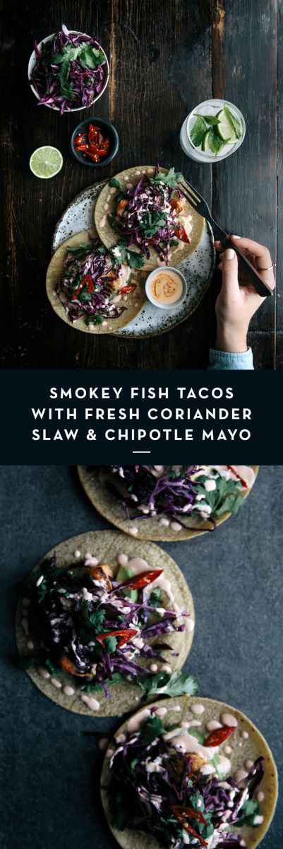 Smokey Fish Tacos with Fresh Coriander Slaw & Chipotle Mayo  |  Gather & Feast