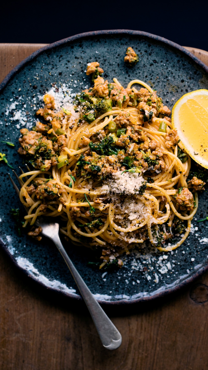 Spaghetti with Broccoli, Pork & Fennel  |  Gather & Feast