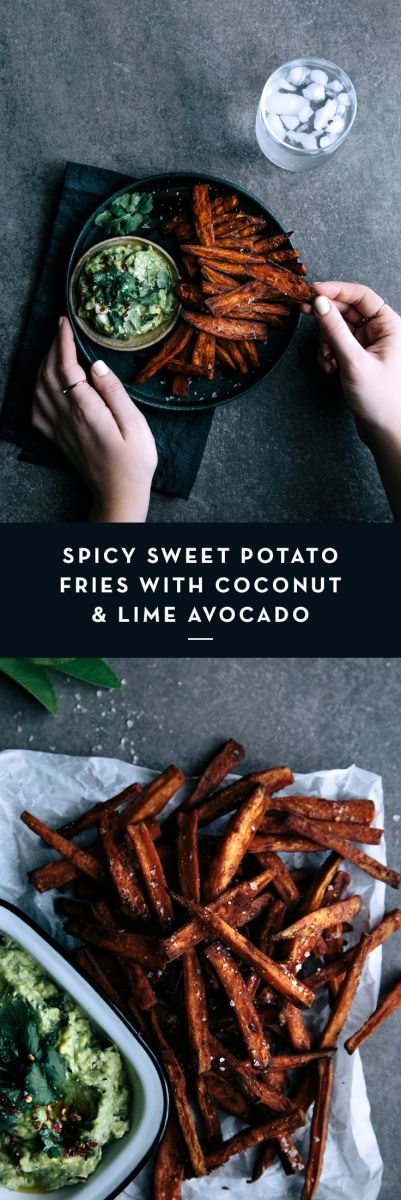 Spicy Sweet Potato Fries with Coconut & Lime Avocado  |  Gather & Feast