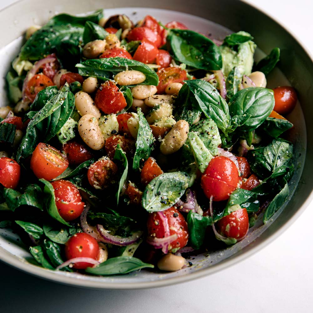 Tomato, Butter Bean & Basil Salad  |  Gather & Feast