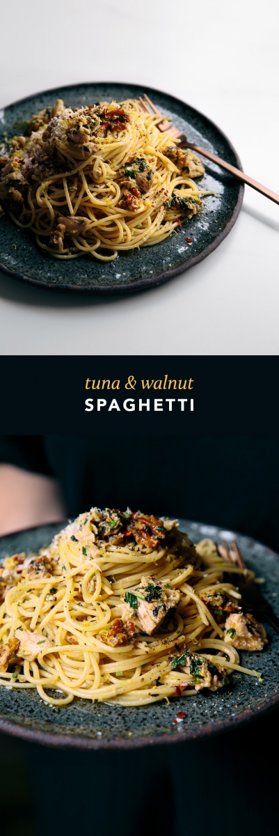 Tuna & Walnut Spaghetti Recipe  |  Gather & Feast