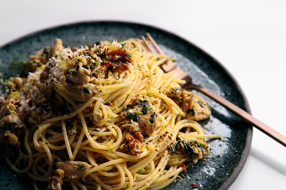 Tuna & Walnut Spaghetti Recipe  |  Gather & Feast