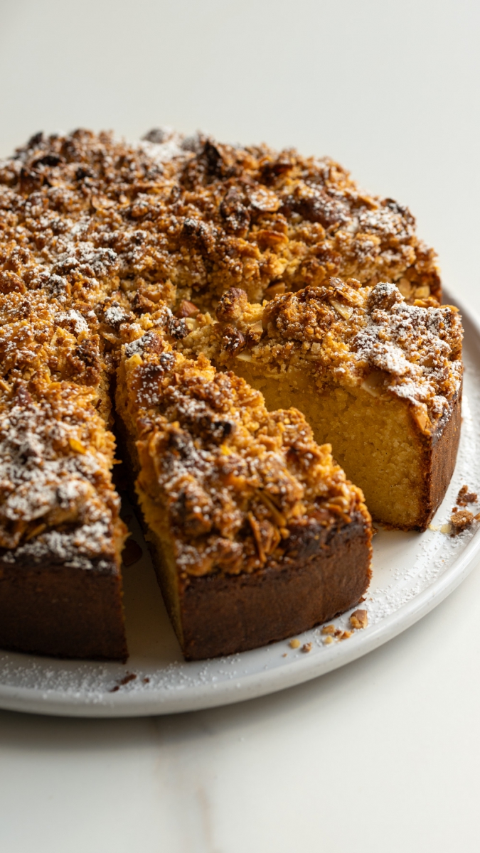 Vanilla & Almond Tea Cake with Roasted Almond Streusel | Gather & Feast