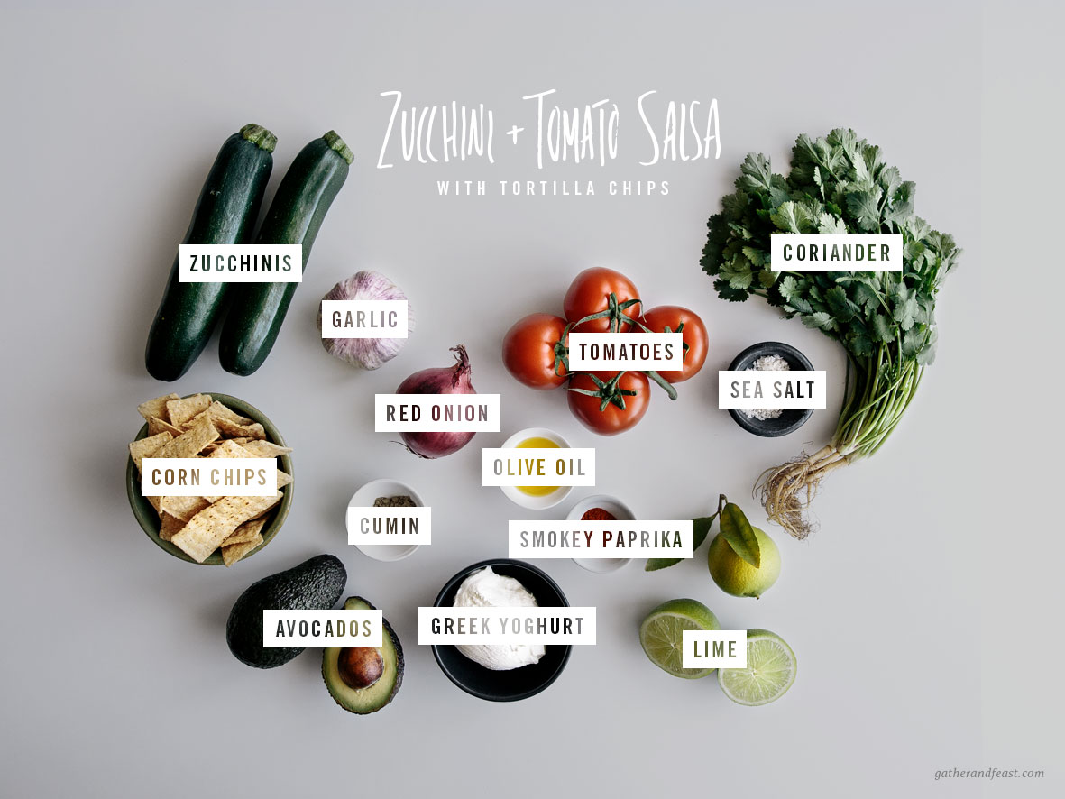 Zucchini & Tomato Salsa with Tortilla Chips  |  Gather & Feast