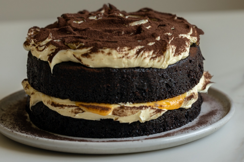 Chocolate+%26+Lemon+Curd+Mascarpone+Layer+Cake+%7C+Gather+%26+Feast