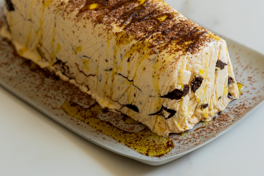 Extra+Virgin+Olive+Oil%2C+Lemon+%26+Chocolate+Flecked+Semifreddo+%7C+Gather+%26+Feast