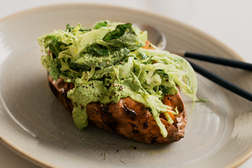 Super Green Loaded Baked Potatoes With A Creamy Green Tahini Dressing   01 Super Green Loaded Baked Potatoes Creamy Green Tahini Dressing Recipe Title 