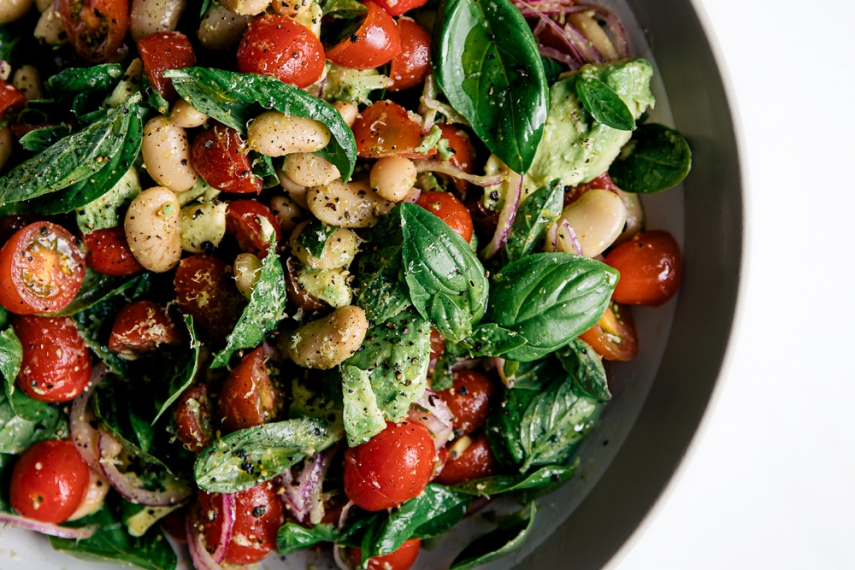 Tomato Butter Bean Basil Salad Gather Feast Recipes worth