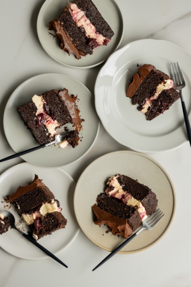 Black Forest-Inspired Chocolate, Vanilla Cherry & Mascarpone Layer Cake ...