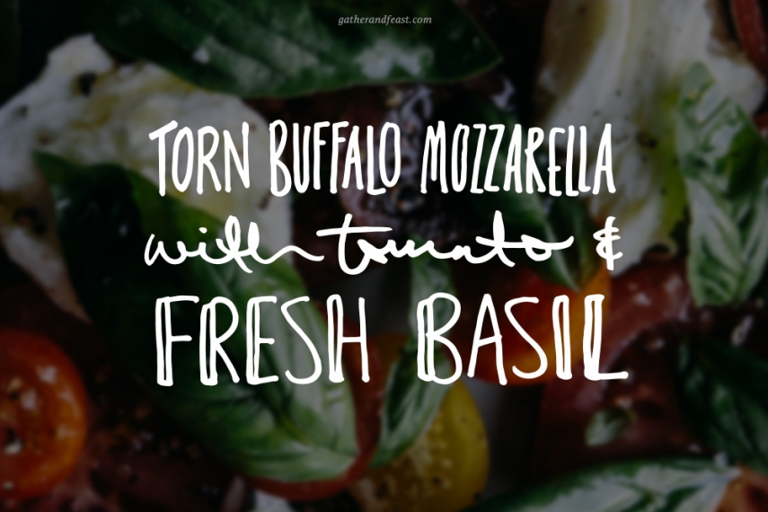 Torn Buffalo Mozzarella with Tomato Fresh Basil Gather Feast